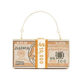 Rich Girl Dollar Clutch Golden – Nayab Khatoon