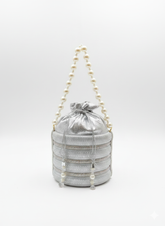 Pearl Blossom Bridal Potli Silver – Nayab Khatoon