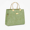 Noir Flora Green – Gold Handle Tote Handbag for Women – Nayab Khatoon