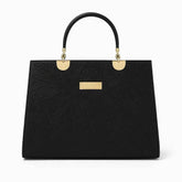 Noir Flora – Gold Handle Tote Handbag for Women | Elegant Bag – Nayab Khatoon