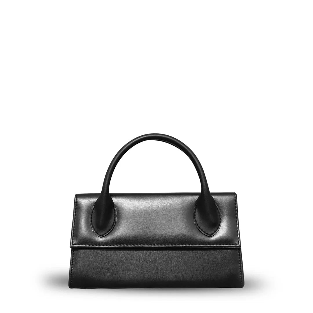 Sienna Grace Top Handle Bag – Elegant Beige Structured Handbag for Women Black
