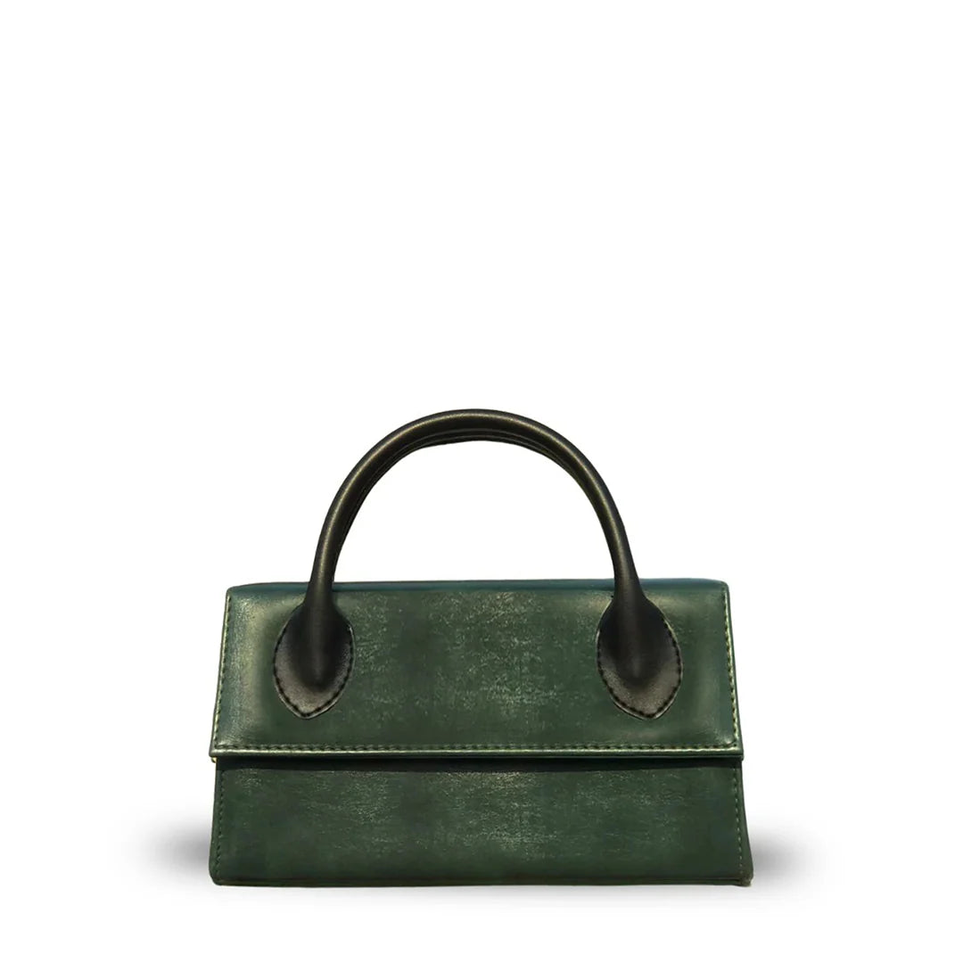Sienna Grace Top Handle Bag – Elegant Beige Structured Handbag for Women Green