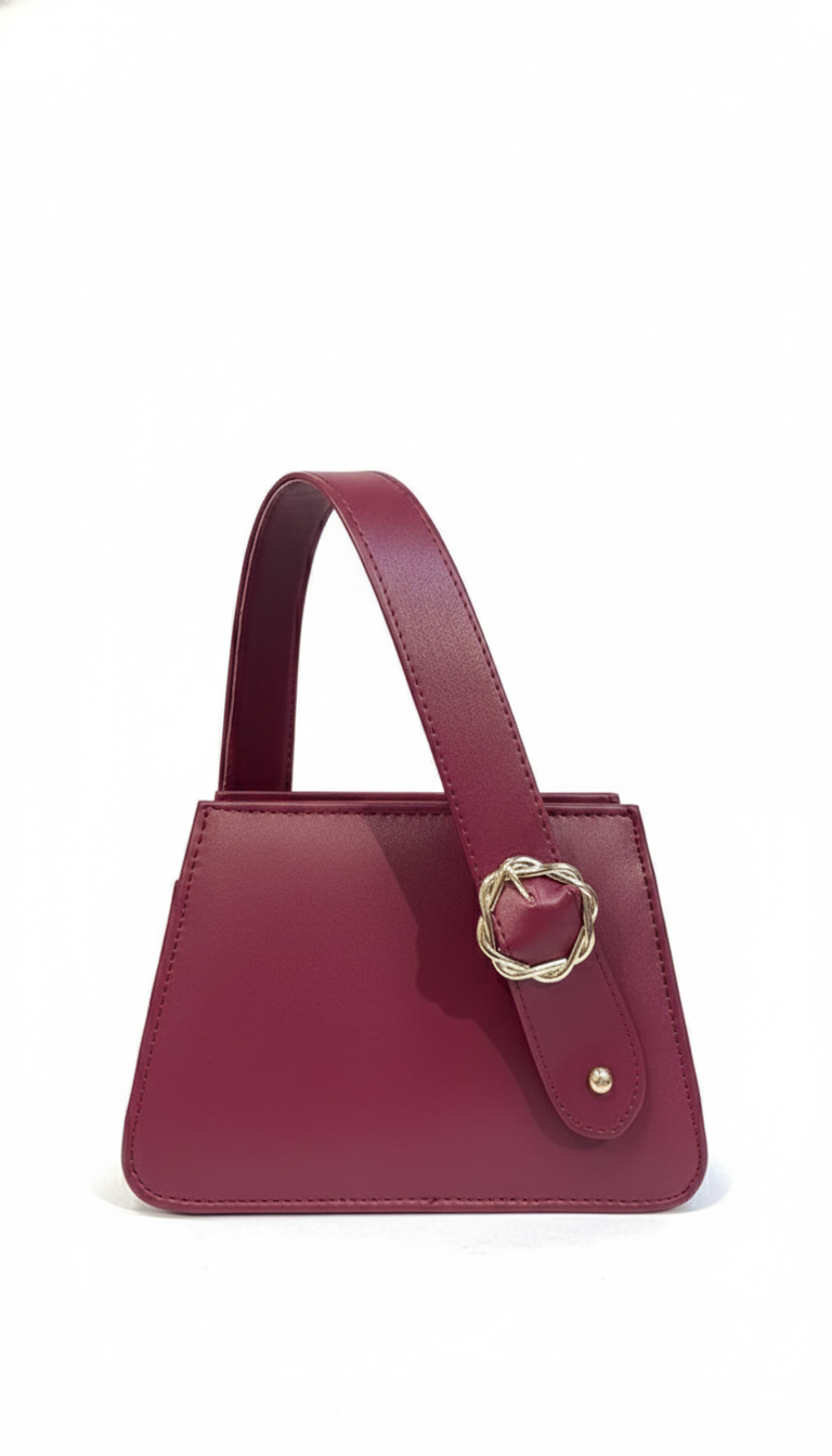 Mehak Pearl Bag – Elegant White Mini Handbag for Women Maroon