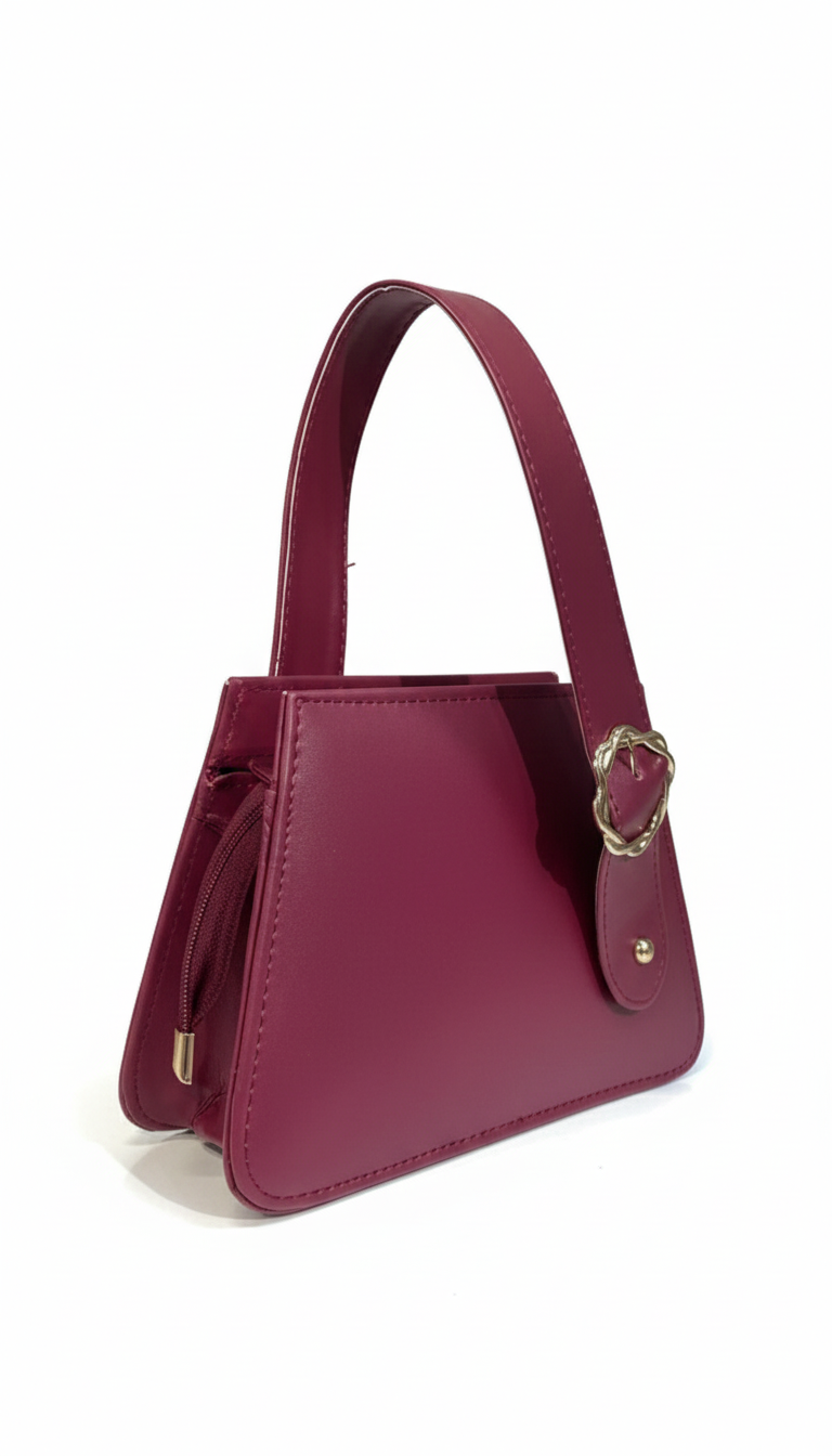 Mehak Pearl Bag – Elegant White Mini Handbag for Women Maroon