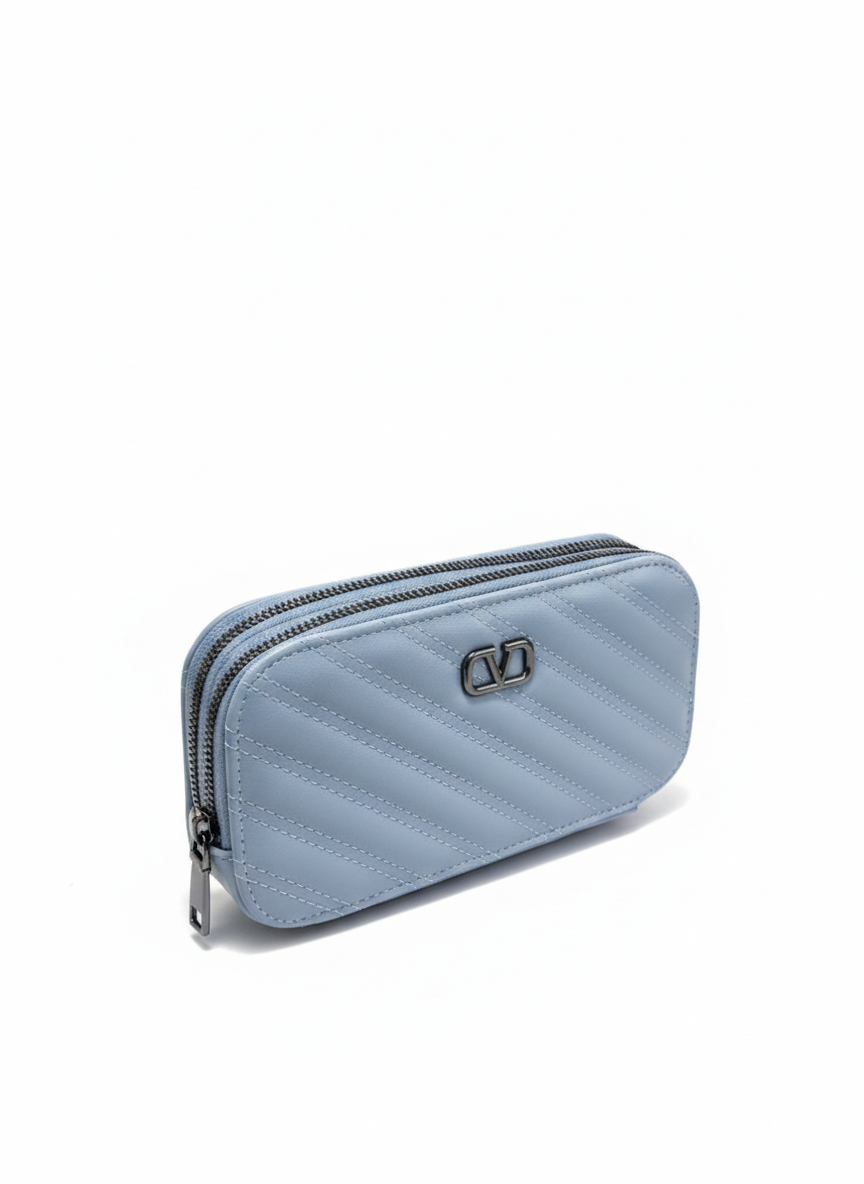 Zimal Rose Luxe – Quilted SKY BLUE Mini Crossbody Bag for Women | Elegant Compact Shoulder Purse