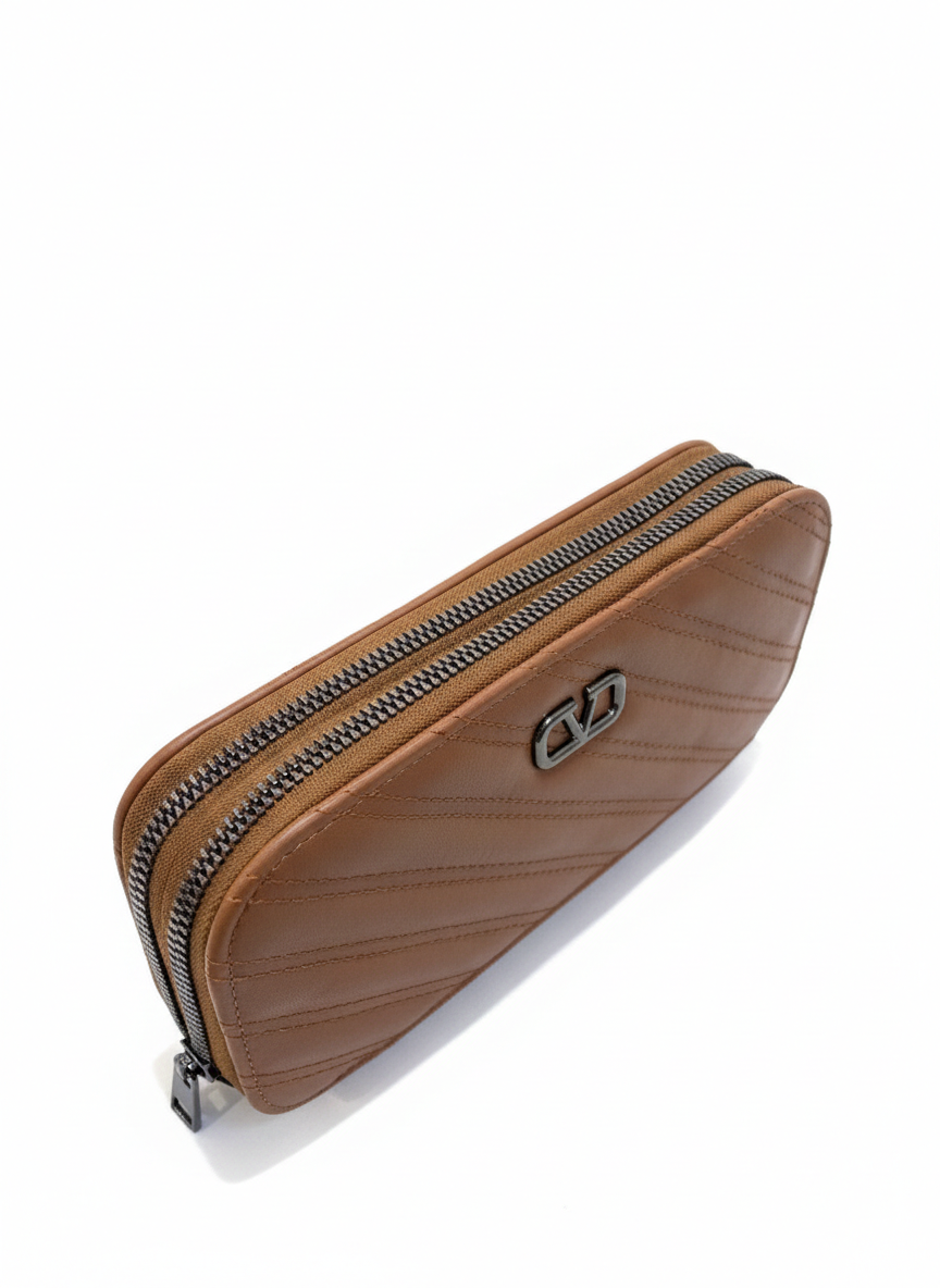 Zimal Rose Luxe – Quilted Camel Mini Crossbody Bag for Women | Elegant Compact Shoulder Purse