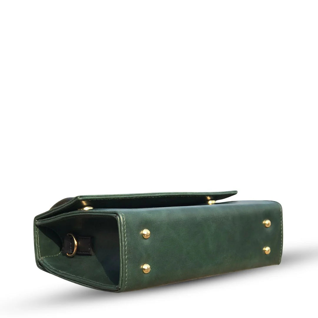 Sienna Grace Top Handle Bag – Elegant Beige Structured Handbag for Women Green