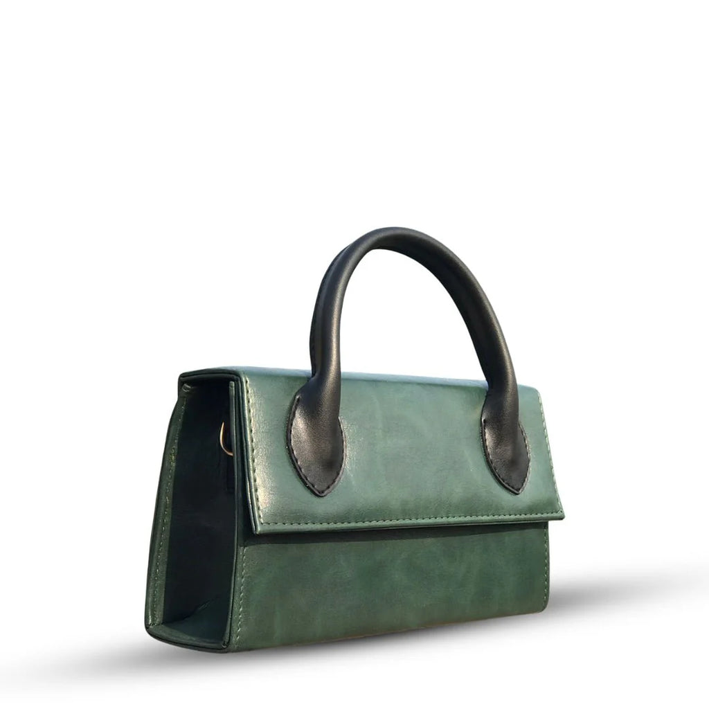 Sienna Grace Top Handle Bag – Elegant Beige Structured Handbag for Women Green