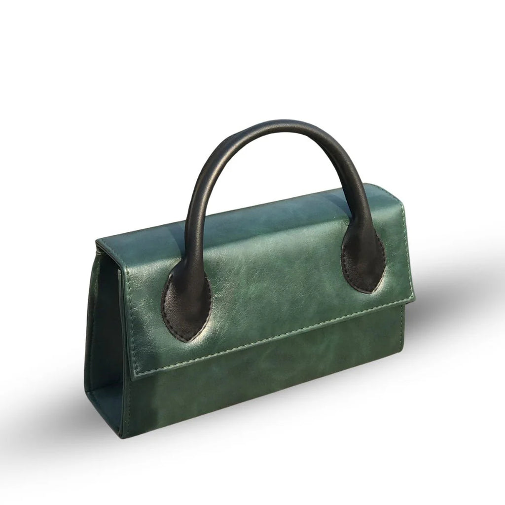 Sienna Grace Top Handle Bag – Elegant Beige Structured Handbag for Women Green