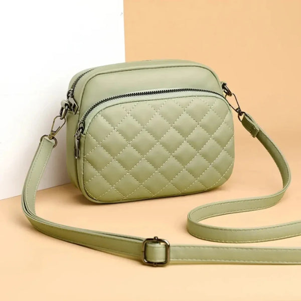 Trendy Quilted Crossbody Bag for Women - Lightweight PU Leather Shoulder Bag