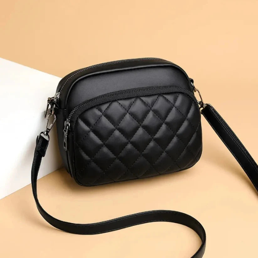 Trendy Quilted Crossbody Bag for Women - Lightweight PU Leather Shoulder Bag