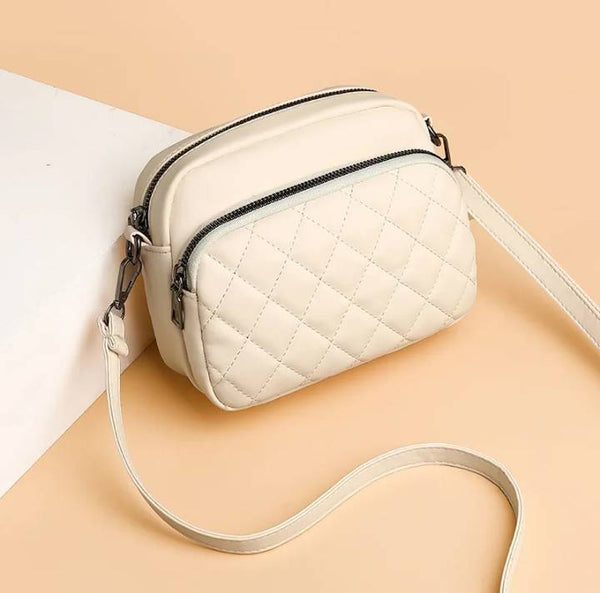 Trendy Quilted Crossbody Bag for Women - Lightweight PU Leather Shoulder Bag