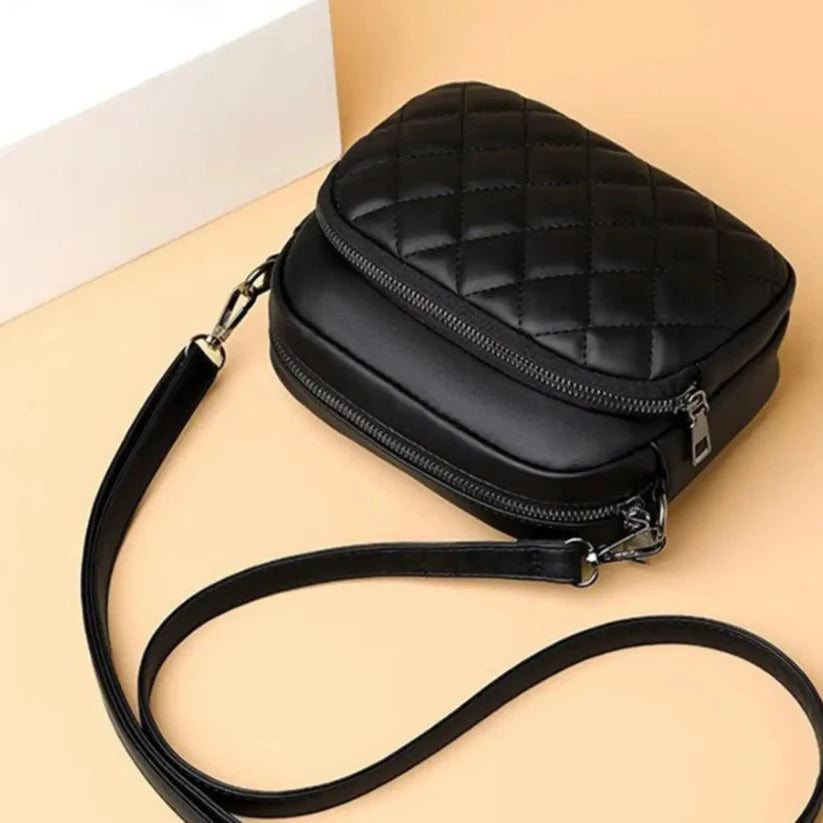 Trendy Quilted Crossbody Bag for Women - Lightweight PU Leather Shoulder Bag