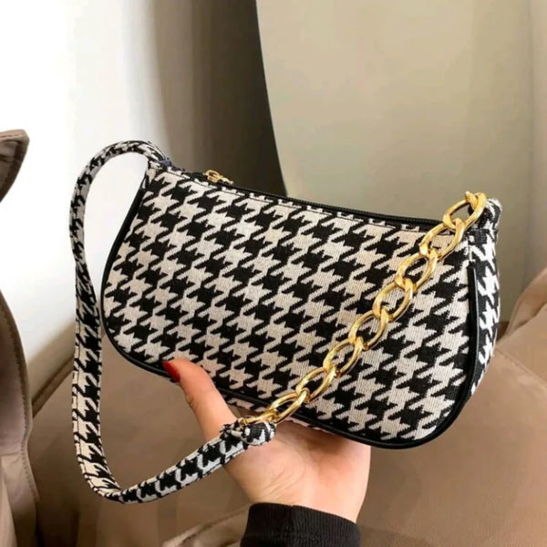 Chic Hstooth Shoulder Bagound