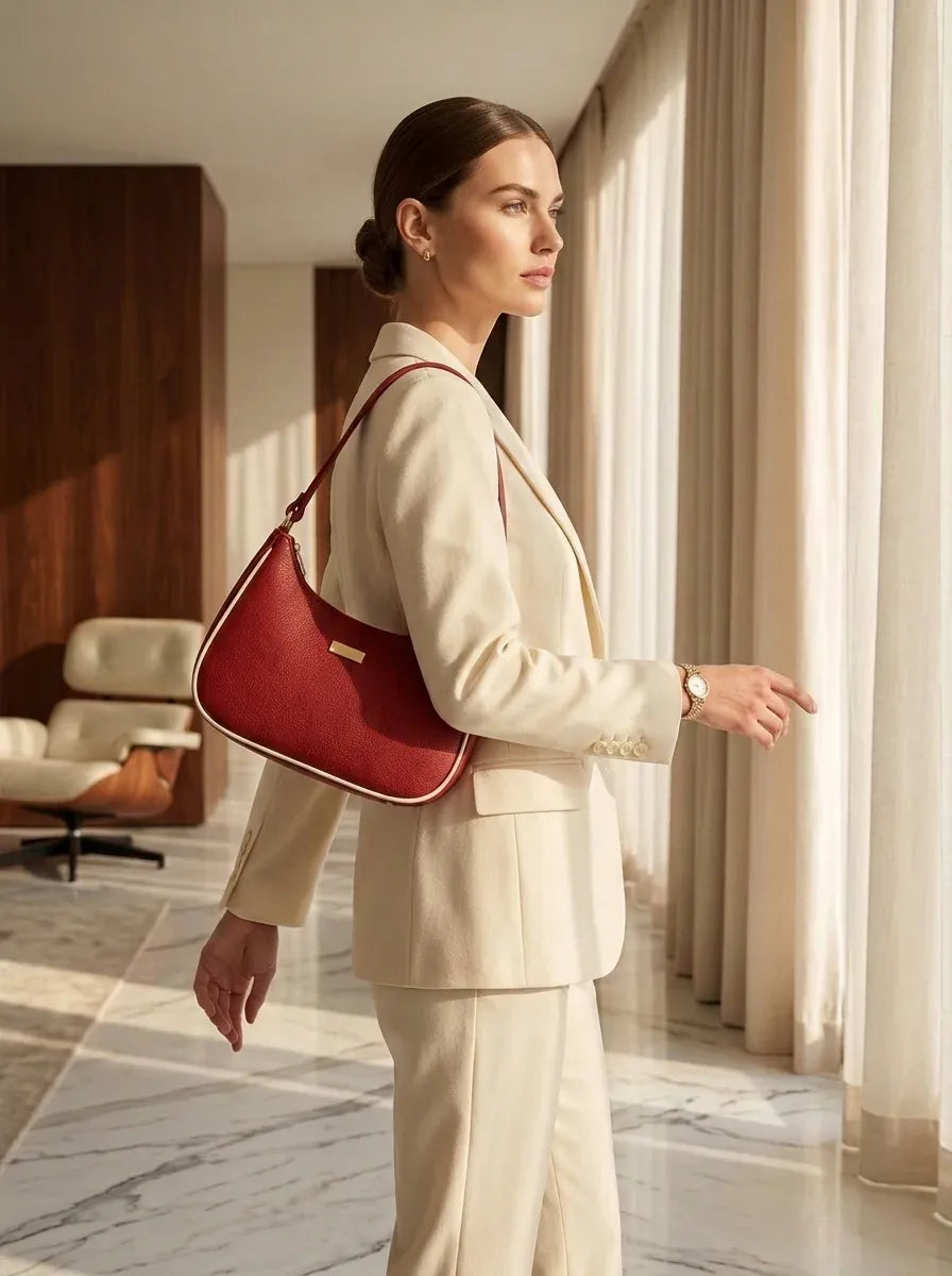 Rovelle – Classic Elegance in Crimson maroon