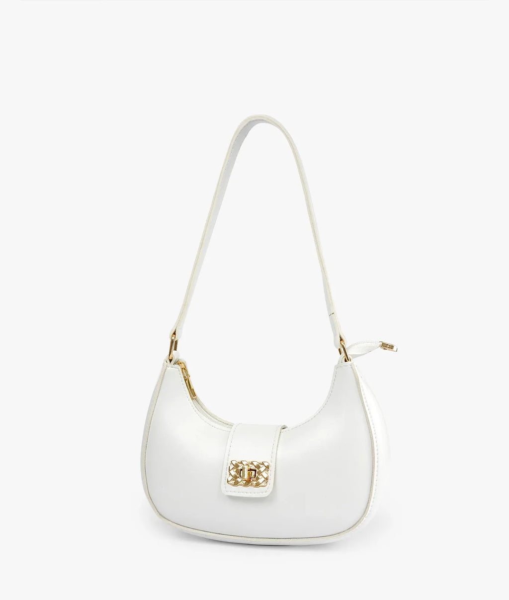 Bella White Luxe Shoulder Bag for Women in Pakistan | Nayab Khatoon - NayabKhtoon