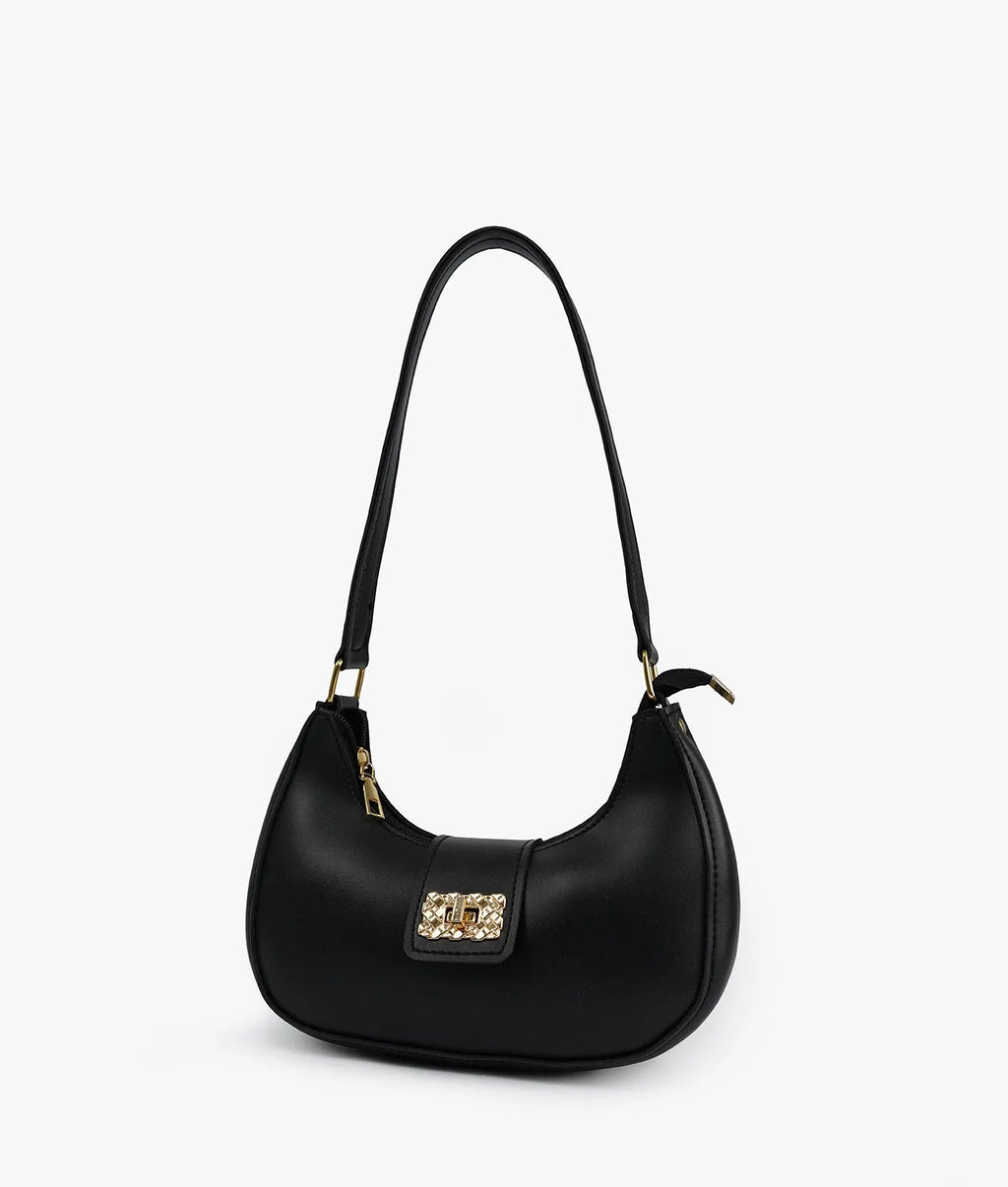 Bella Black Luxe Shoulder Bag for Women in Pakistan | Nayab Khatoon - NayabKhtoon