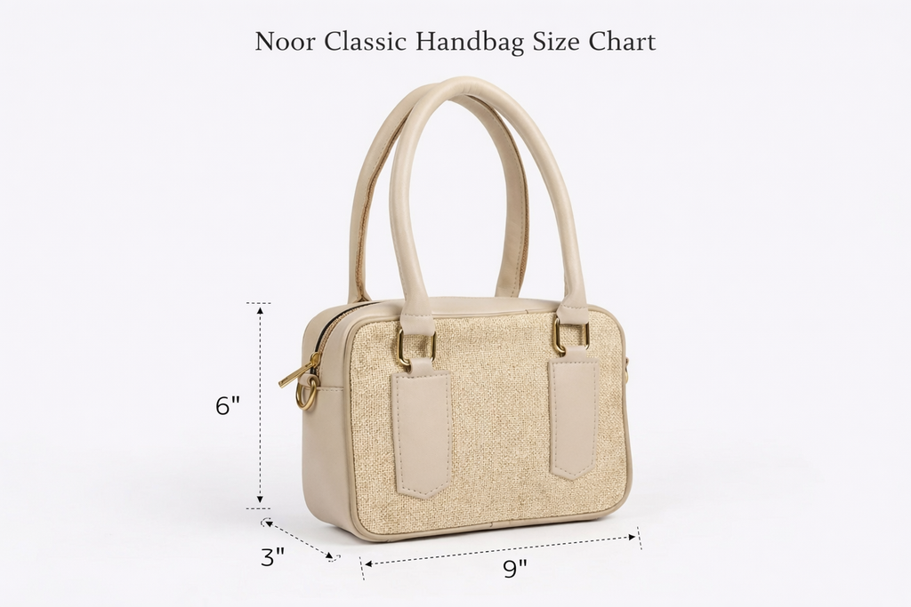 Noor Classic Handbag – Elegant Beige Top Handle Bag with Long Strap for Girls Black
