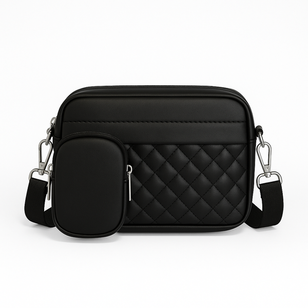 Quilted Bag With Coin Pocket C-AR-9 Black
