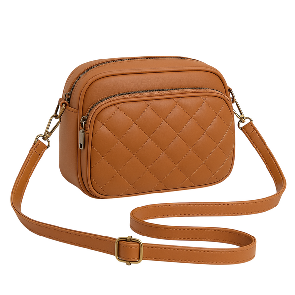 3 Zipper Crossbody Bag C-AR-7 brown