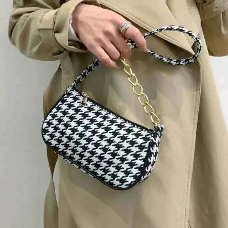Chic Houndstooth Shoulder Bag for Women in Pakistan | Nayab Khatoon