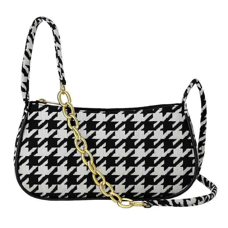 Chic Houndstooth Shoulder Bag for Women in Pakistan | Nayab Khatoon