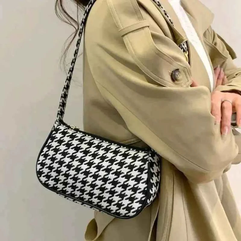 Chic Houndstooth Shoulder Bag for Women in Pakistan | Nayab Khatoon