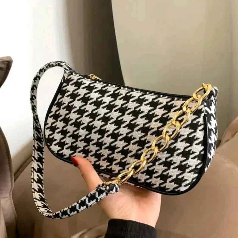 Chic Houndstooth Shoulder Bag for Women in Pakistan | Nayab Khatoon