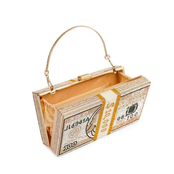 Rich Girl Dollar Clutch Golden – Nayab Khatoon