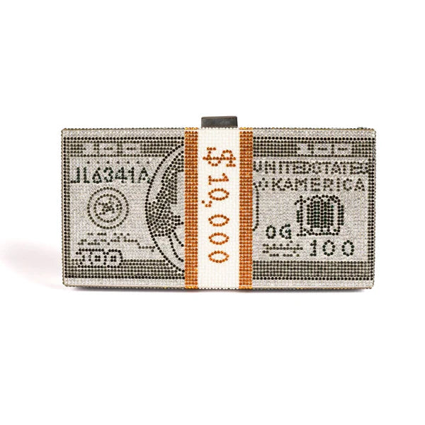 Rich Girl Dollar Clutch Silver – Nayab Khatoon