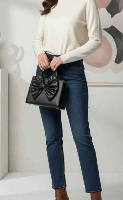 Fleur Bow Handbag for Women in Pakistan | PU Leather – Nayab Khatoon
