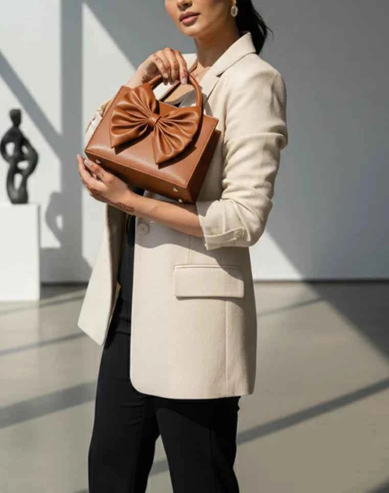 Fleur Bow Handbag for Women in Pakistan | PU Leather – Nayab Khatoon