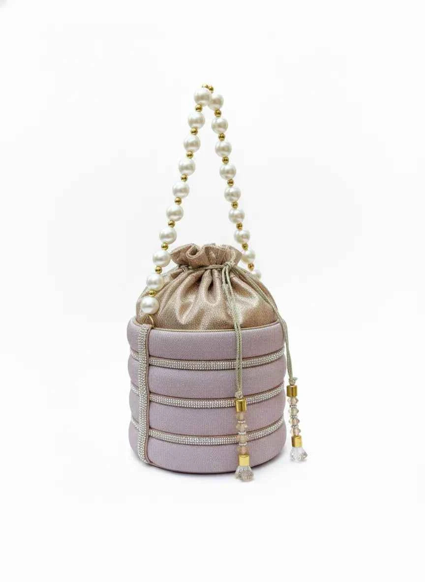 Pearl Blossom Bridal Potli – Nayab Khatoon -peach