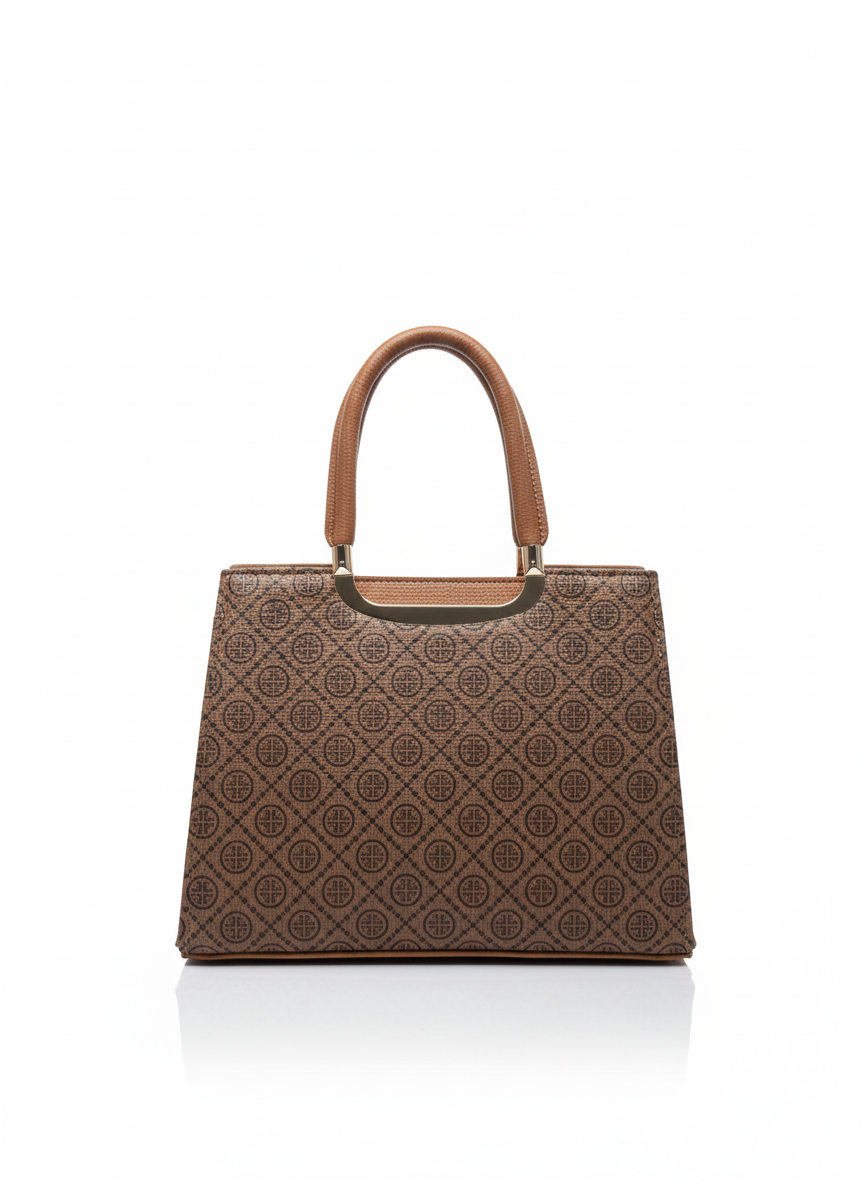 Imperial Grid Tote — Premium Ladies Handbag
