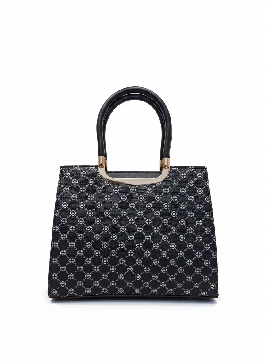 Imperial Grid Tote — Premium Ladies Handbag