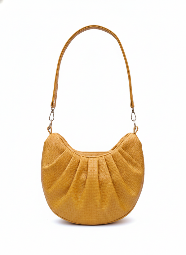 Lehriya Crescent Pleated Bag-yellow