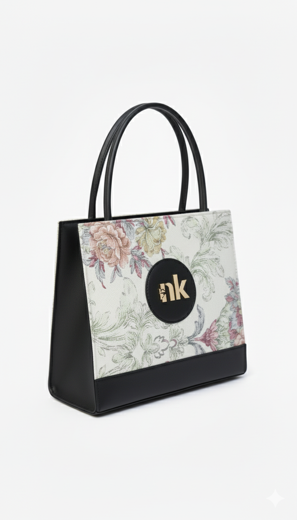 Gul Bahaar – Premium Floral Everyday Handbag Black