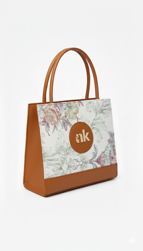 Gul Bahaar – Premium Floral Everyday Handbag Camel