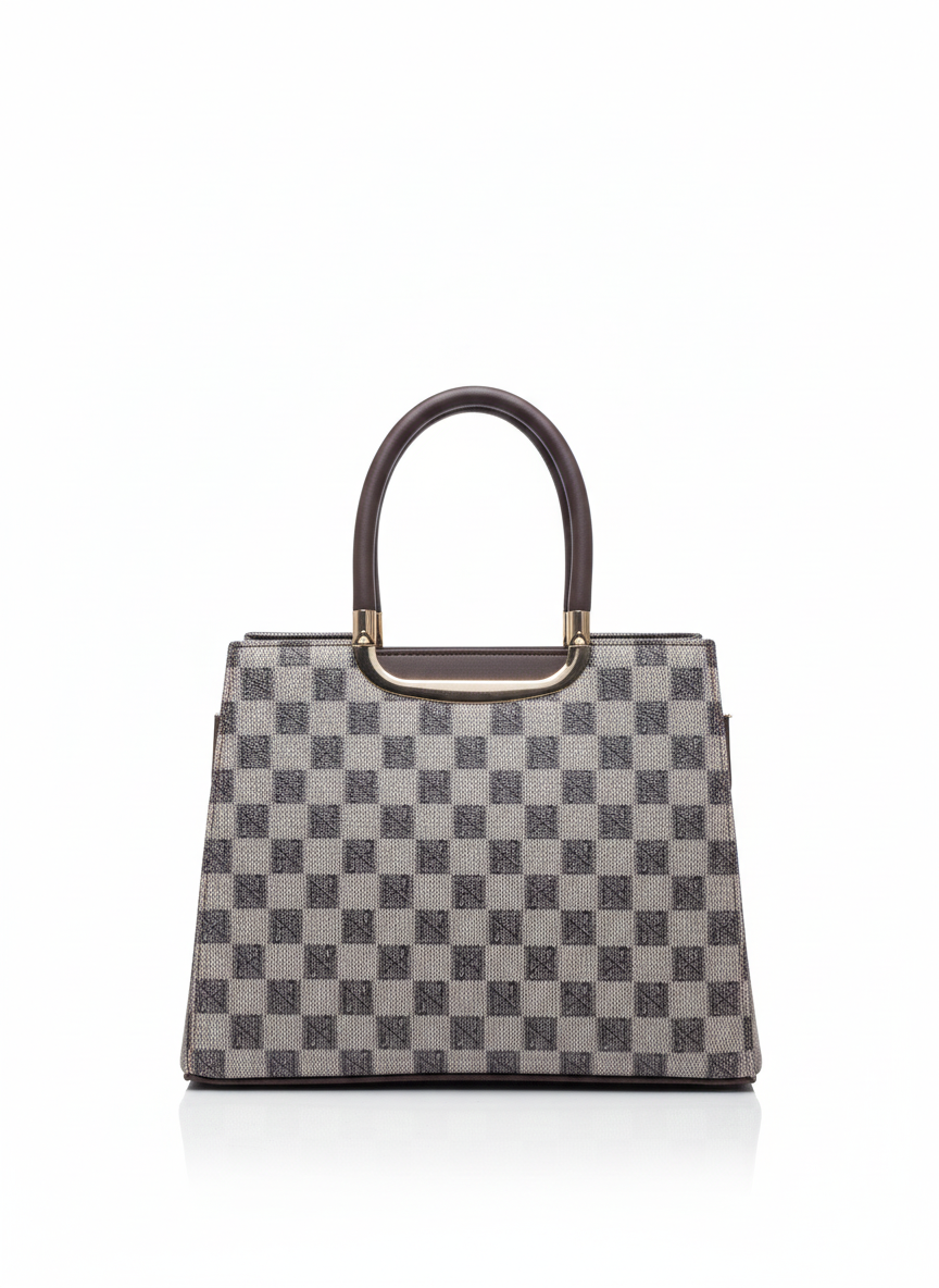 Imperial Grid Tote — Premium Ladies Handbag