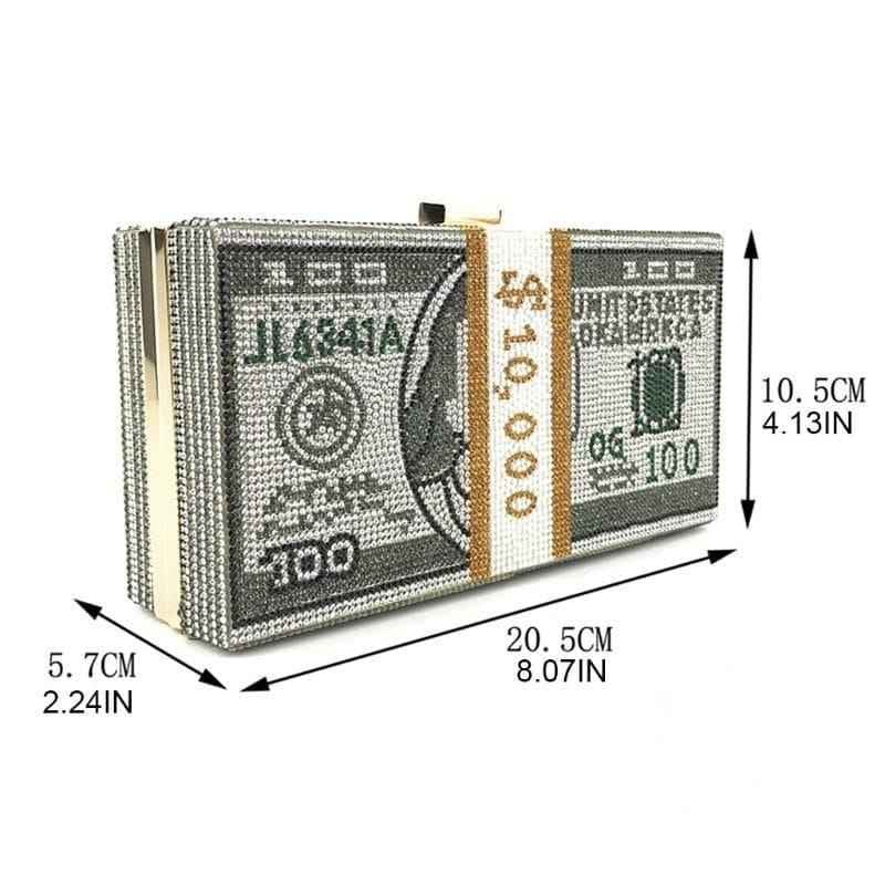 Rich Girl Dollar Clutch Golden – Nayab Khatoon