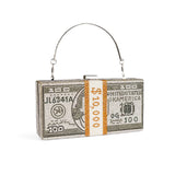 Rich Girl Dollar Clutch Silver – Nayab Khatoon