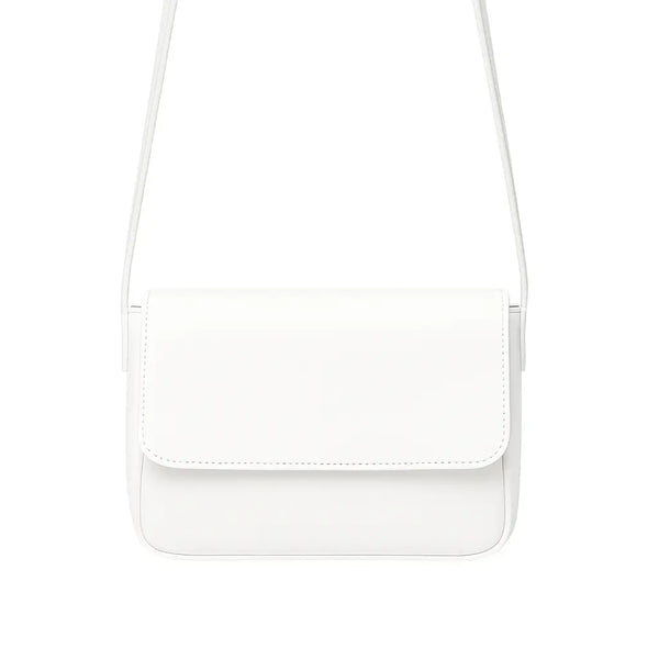 Magnetic White Button Strap Crossbody Bag for Women | Nayab Khatoon - NayabKhtoon