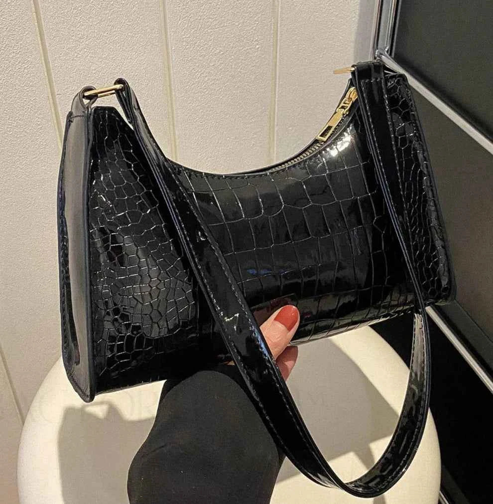 Crocodile Texture Handbag for Women Maroon | Nayab Khatoon Croc Elegance Bag Pakistan