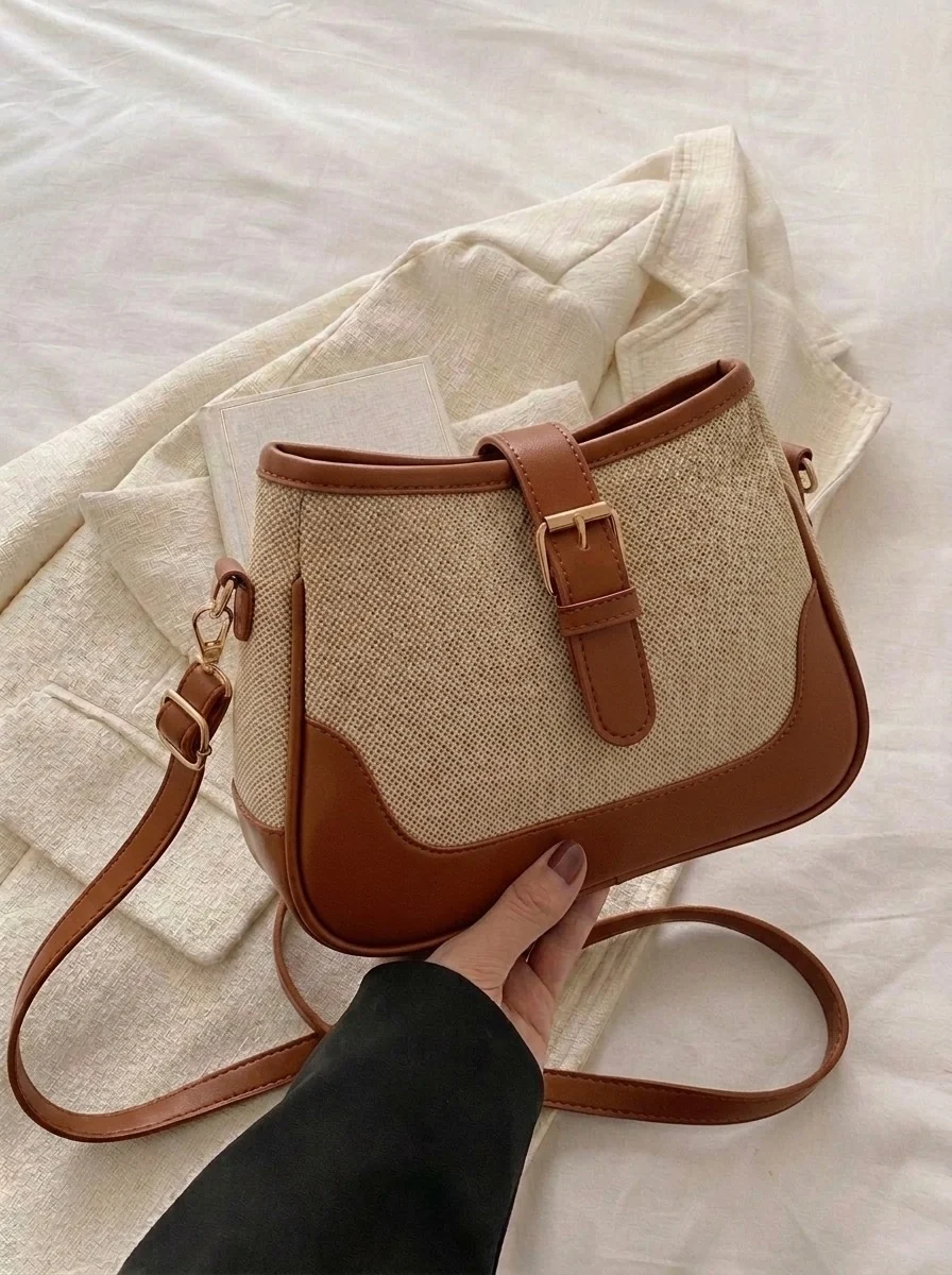 Solenne Woven Shoulder Bag Camel