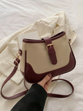 Solenne Woven Shoulder Bag maroon