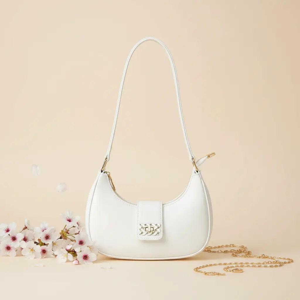 Bella White Luxe Shoulder Bag for Women in Pakistan | Nayab Khatoon