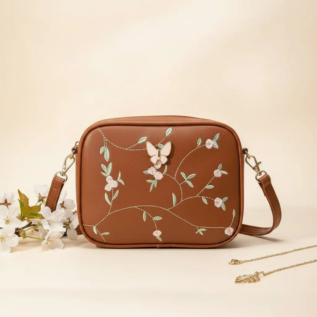 Embroidered Butterfly Crossbody Bag | Nayab Khatoon Pakistan