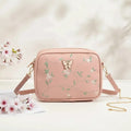 Embroidered Butterfly Pink Crossbody Bag | Nayab Khatoon Pakistan