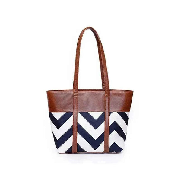 Chevron Tote Bag T-1 Brown for Women in Pakistan – Nayab Khatoon