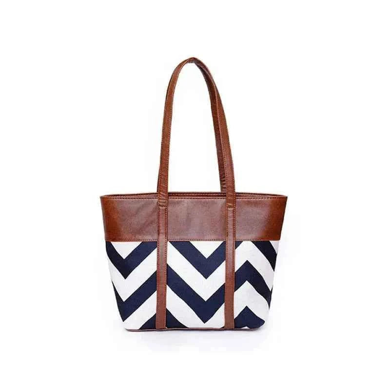 Chevron Tote Bag T-1 Brown for Women in Pakistan – Nayab Khatoon